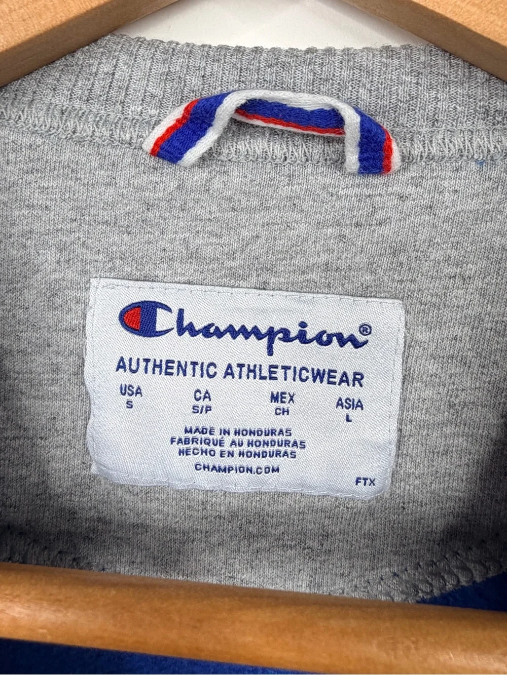 Champion Royal Blue Colorblock Logo Crewneck Sweatshirt